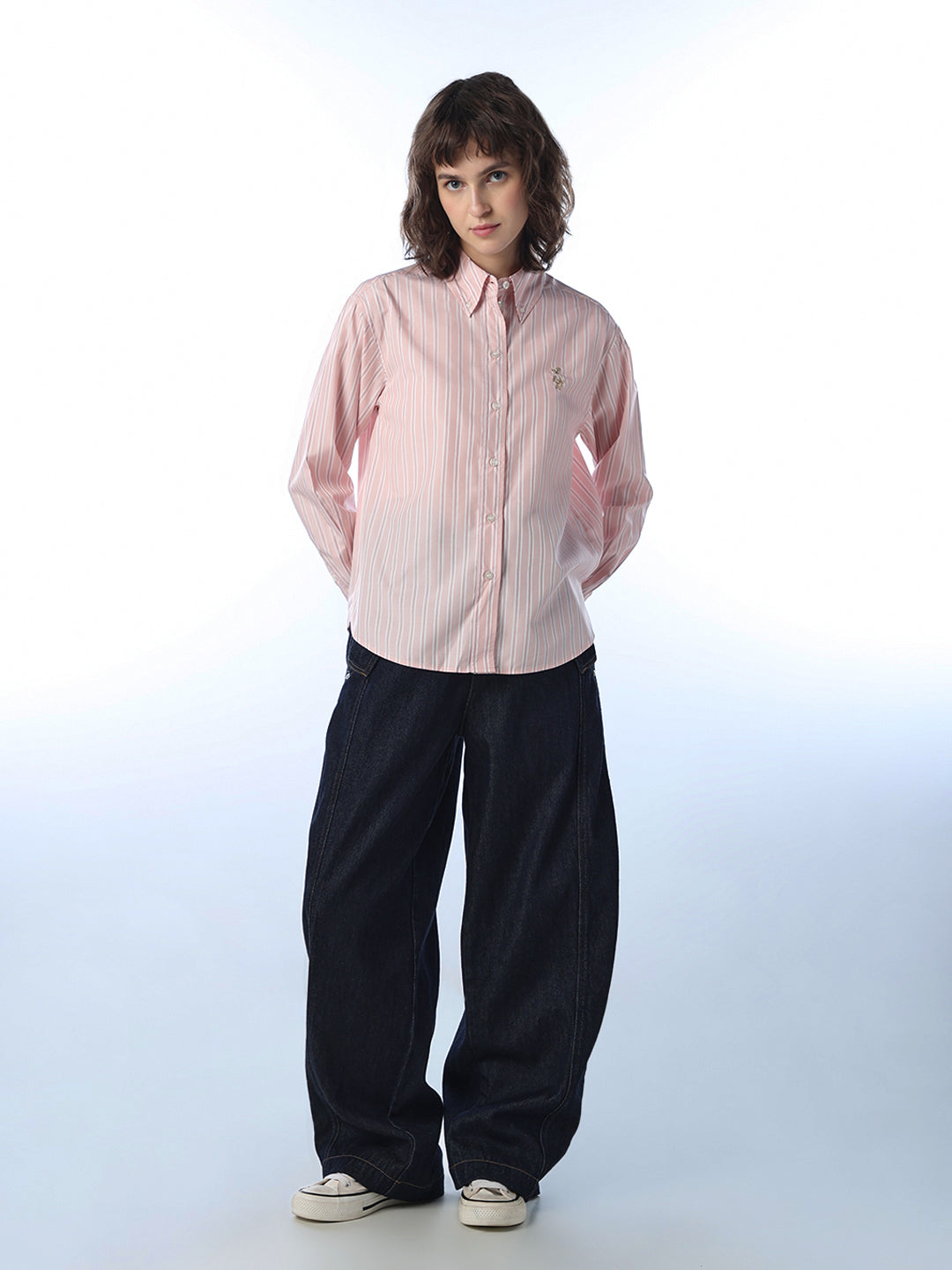 Striped Embroidered Print Shirt