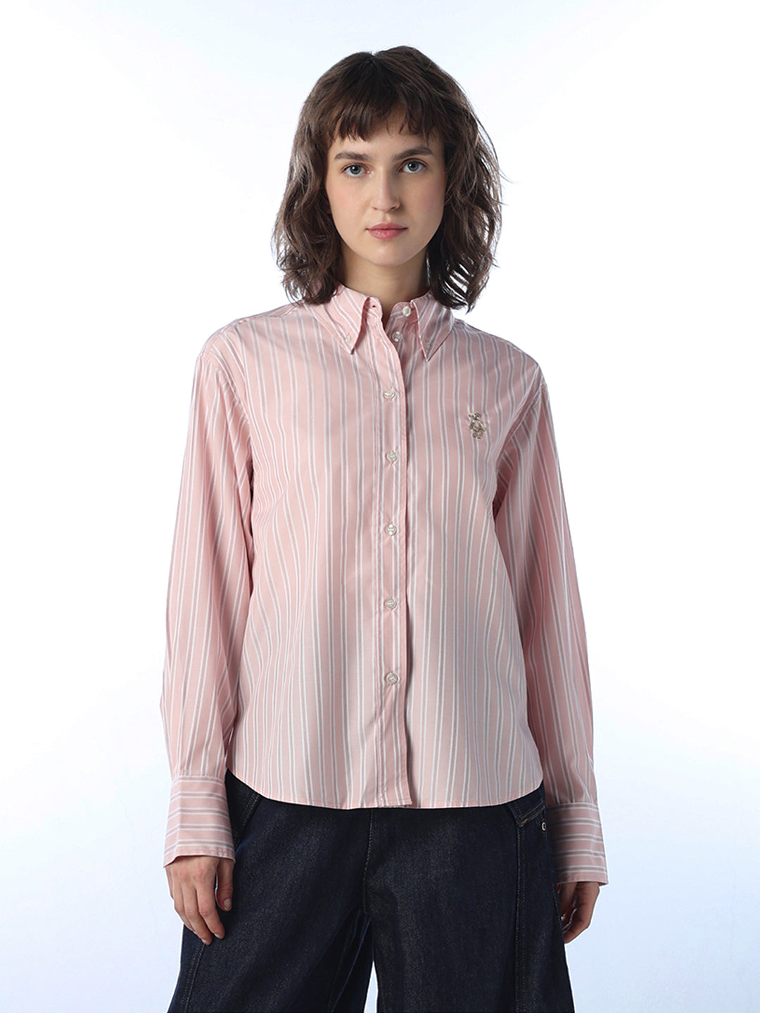 Striped Embroidered Print Shirt