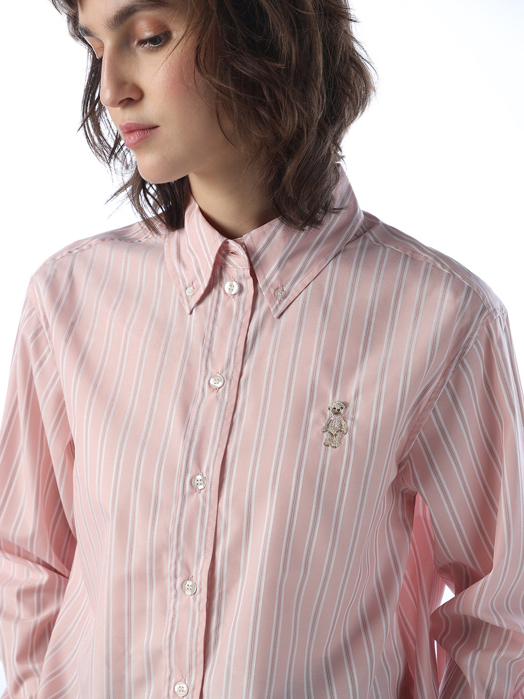 Striped Embroidered Print Shirt