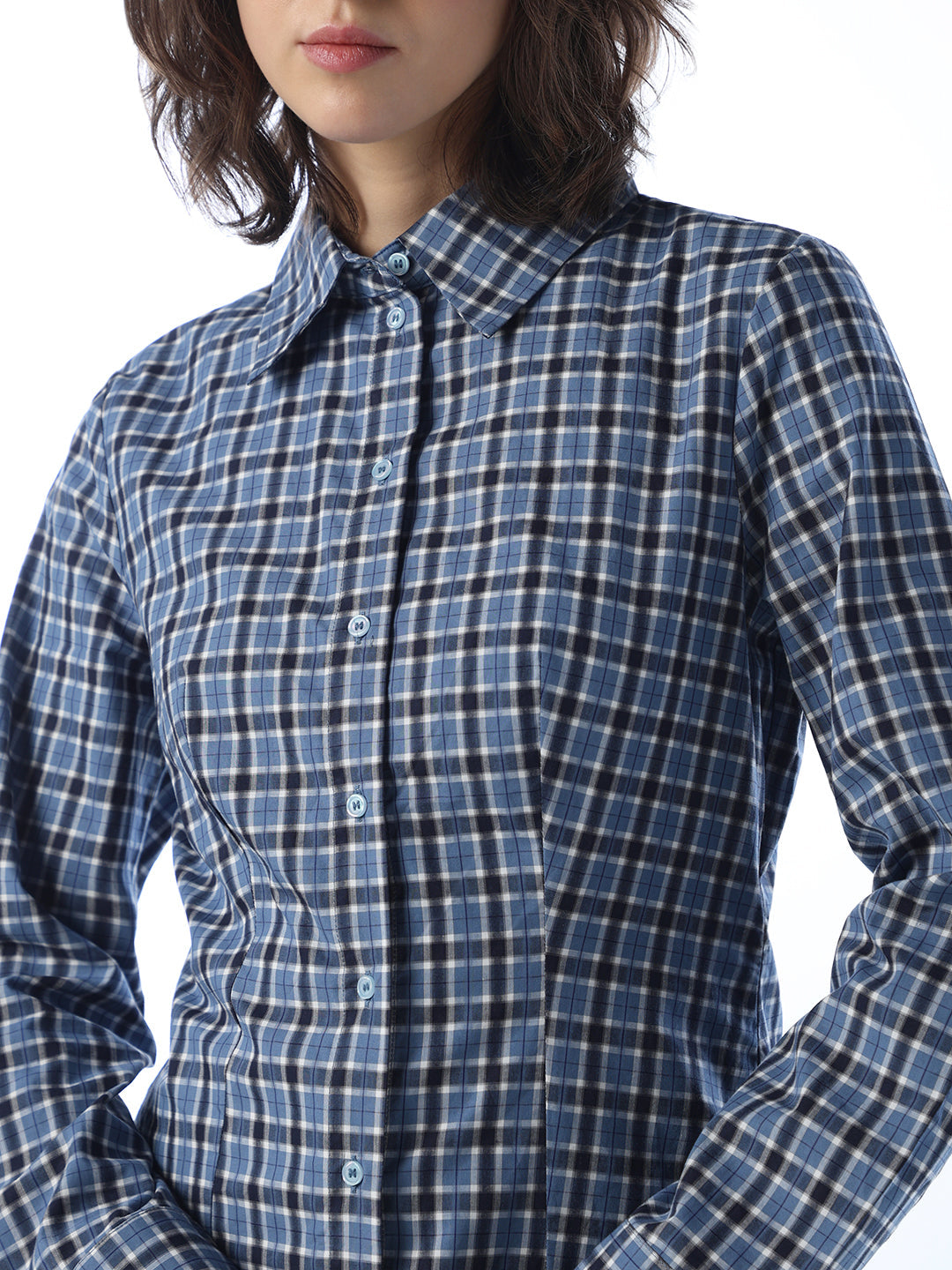 Waist-Fitted Check Shirt
