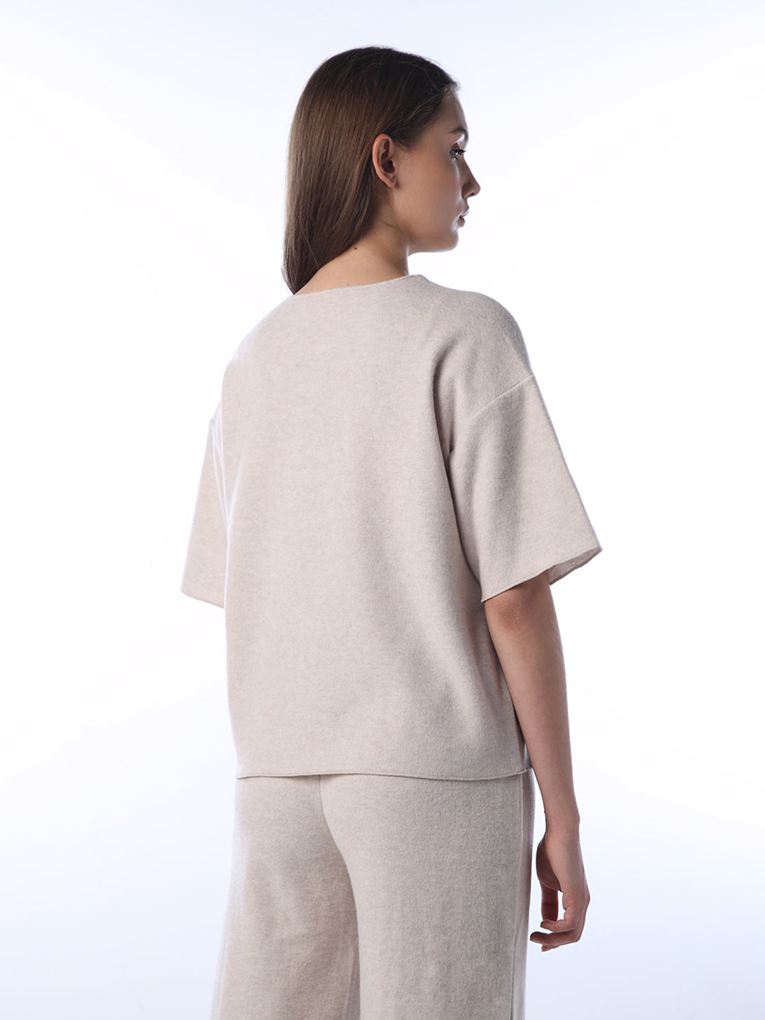 Beige Oversized Washed T-shirt