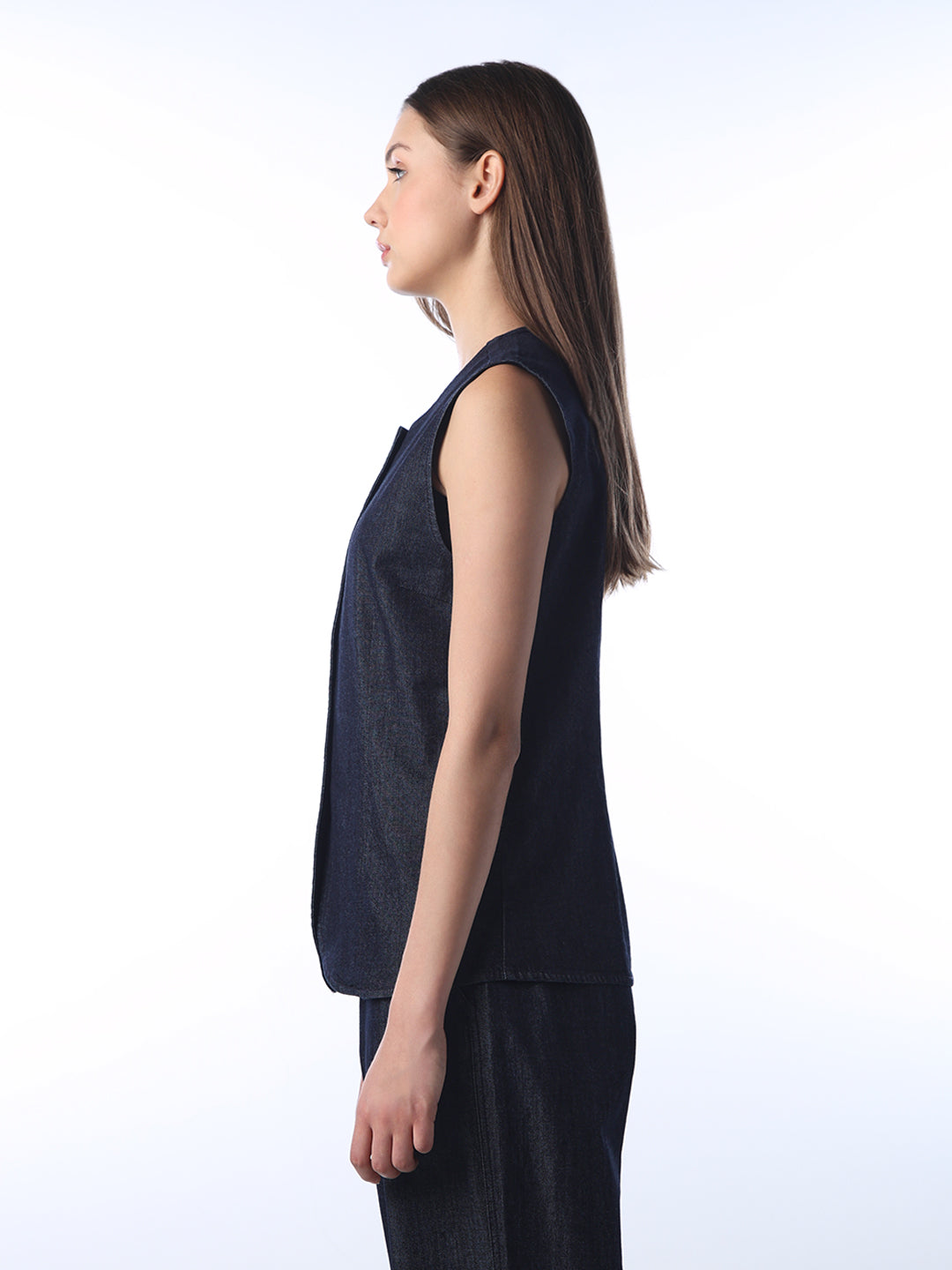 Denim Sleeveless Waistcoat