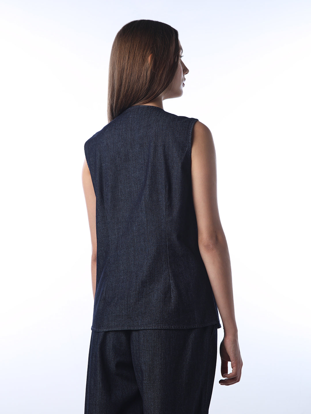 Denim Sleeveless Waistcoat