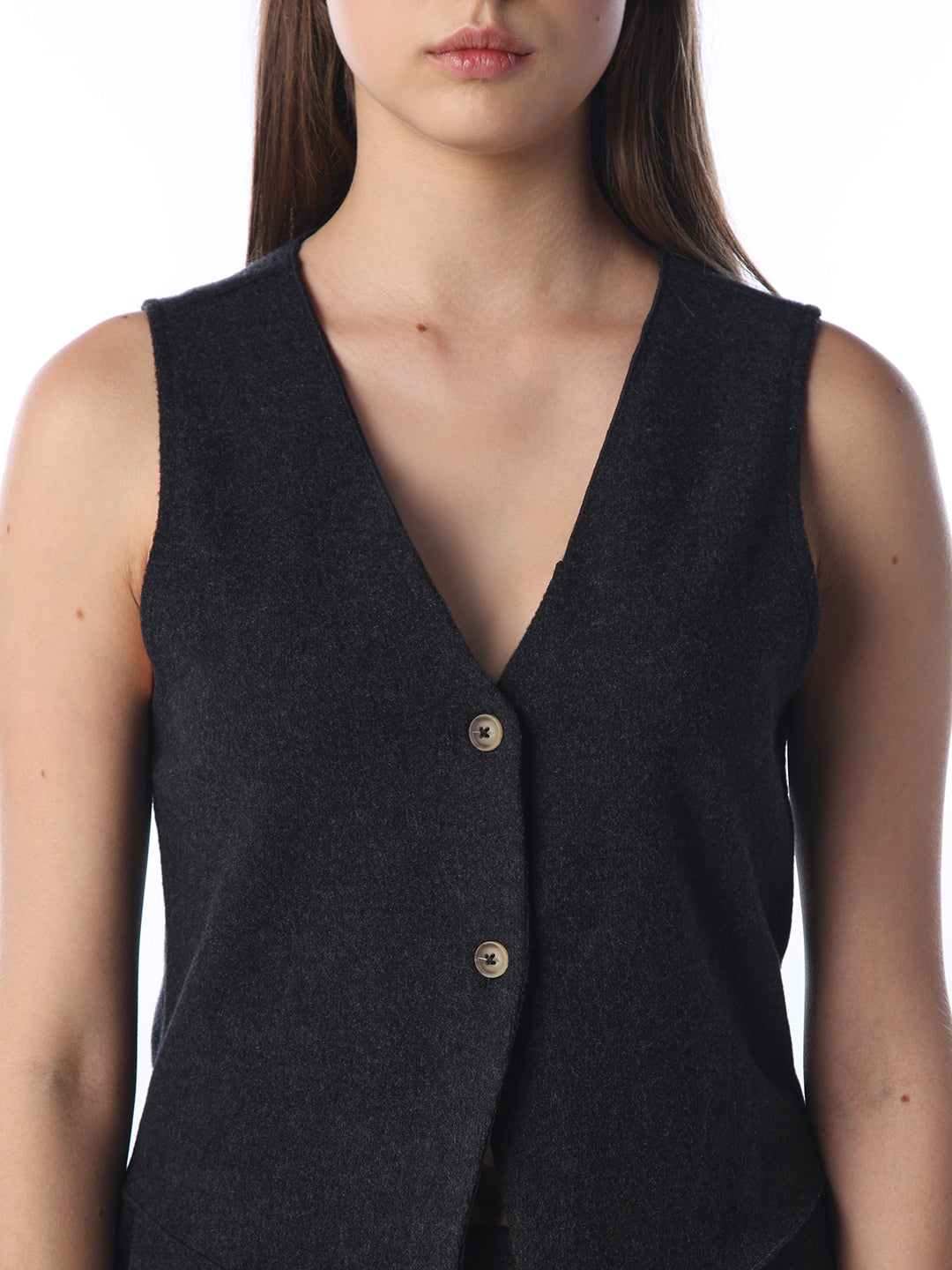 Dark Grey Sleeveless Vest