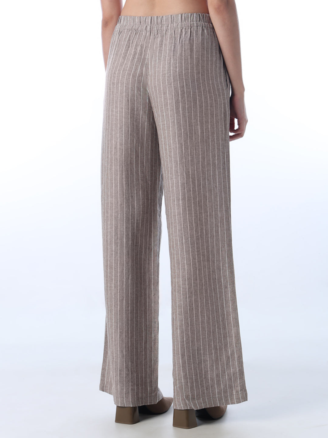 Linen Blend Striped Pants