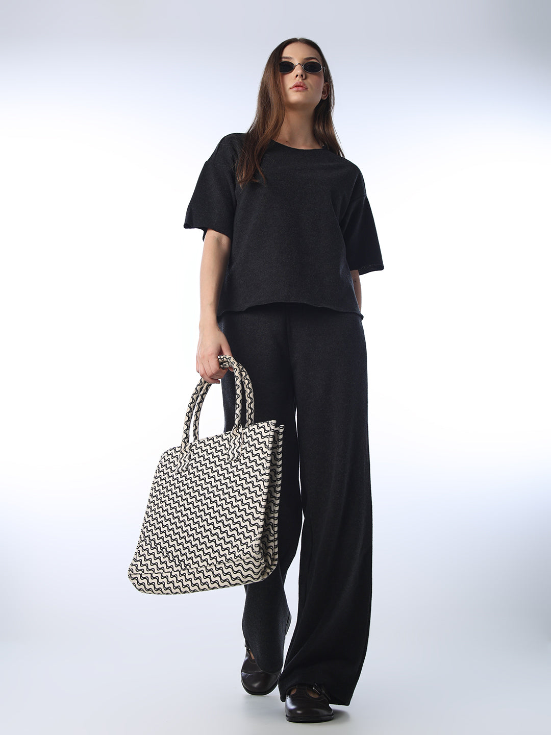 Dark Grey Wide Leg Sweatpants