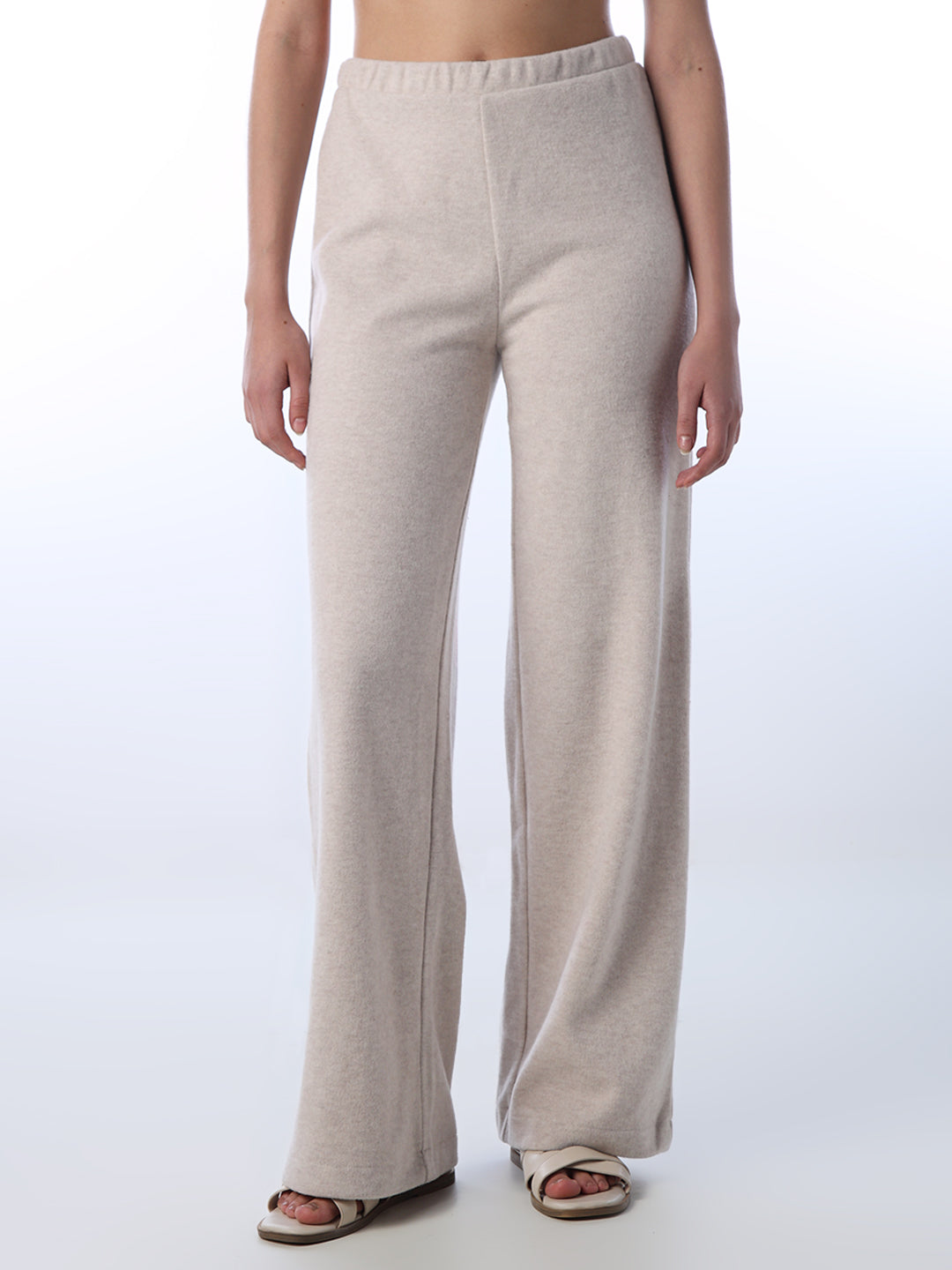 Beige Wide Leg Sweatpants