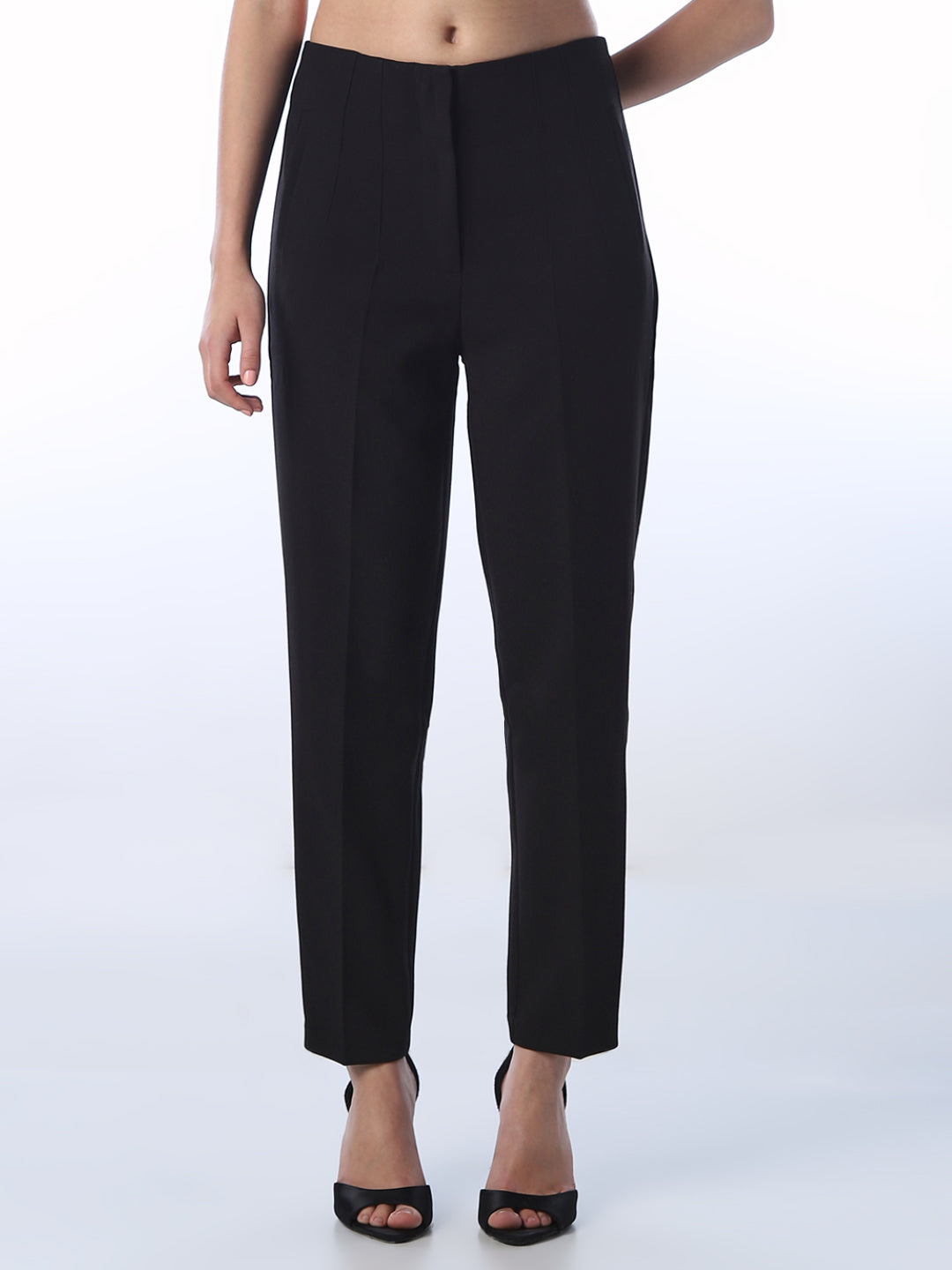 High Waist Ankle Length Tailored Pants