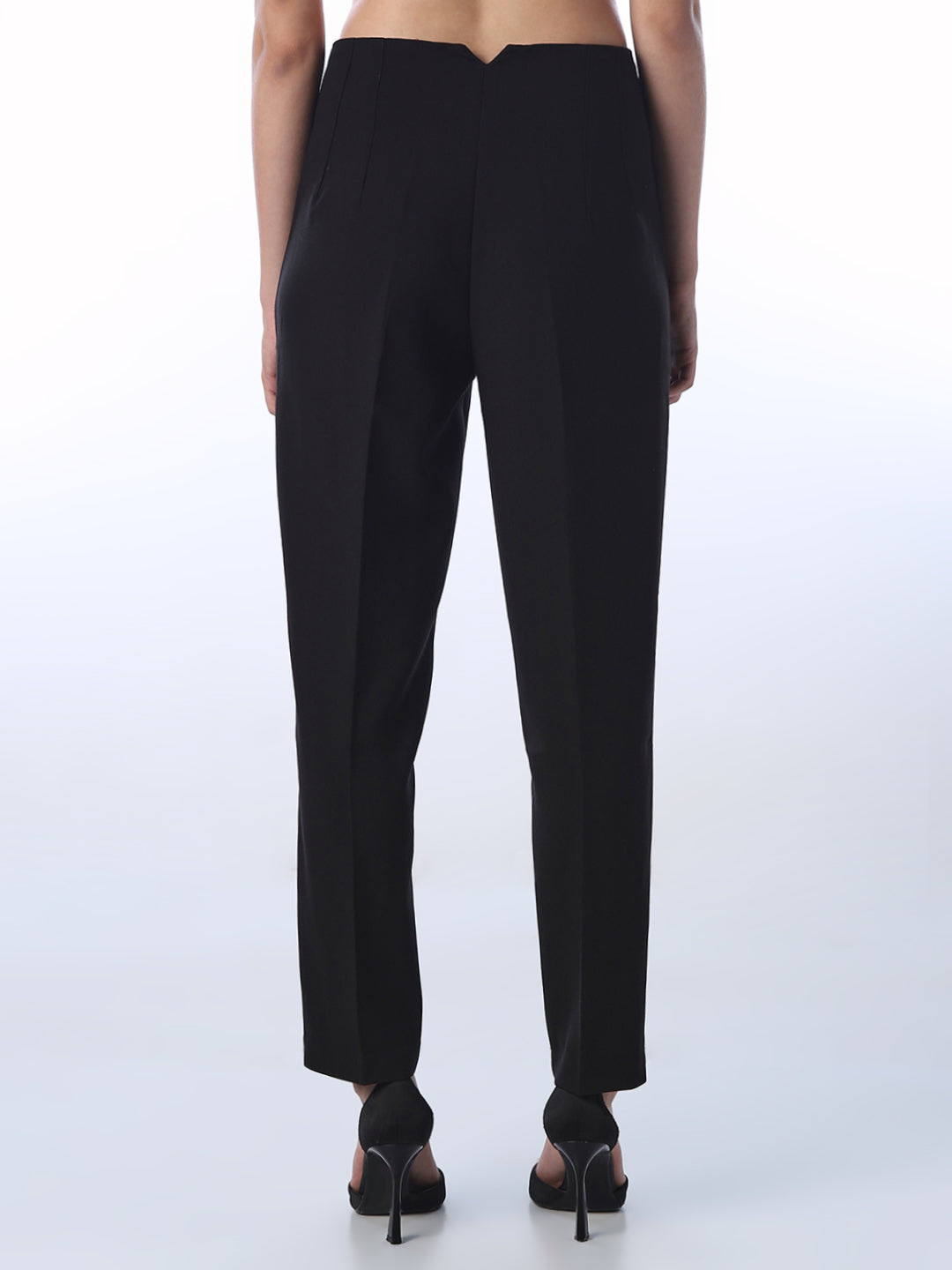 High Waist Ankle Length Tailored Pants
