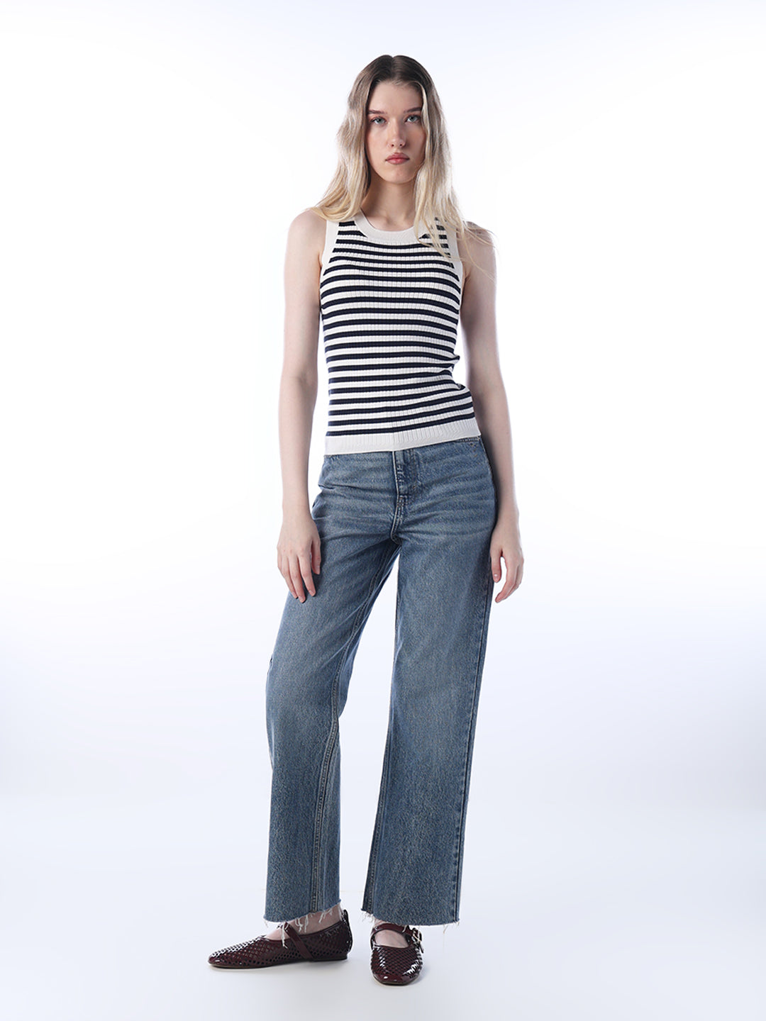 Striped Ribbed Tank Top