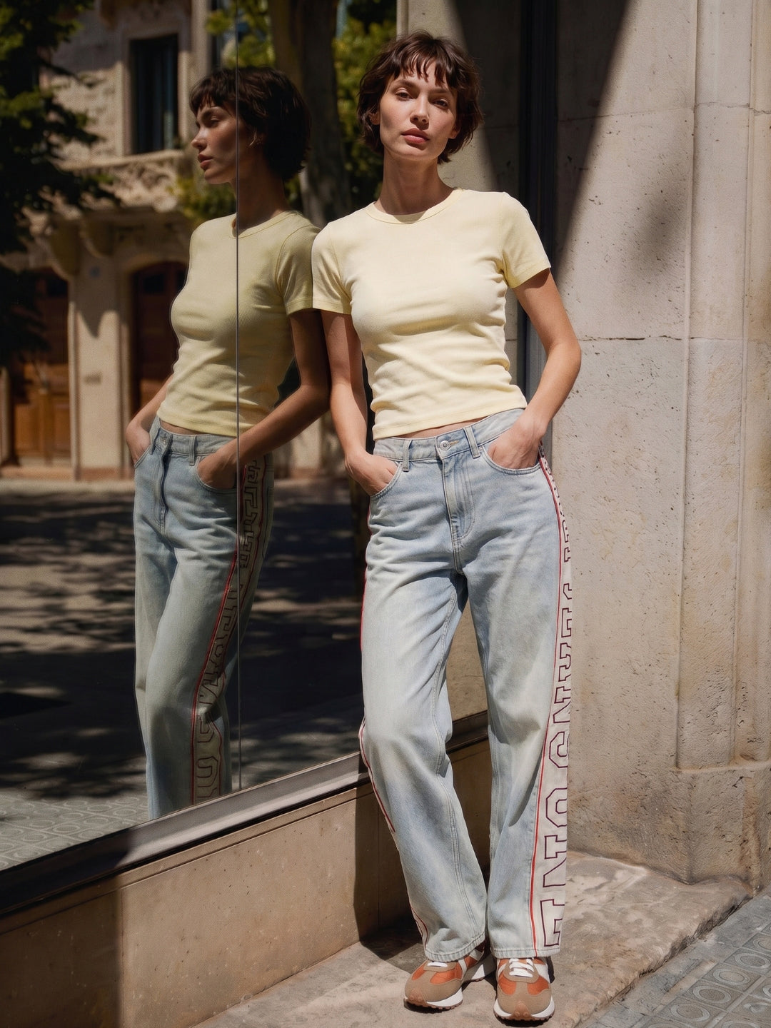 Slim Fit O-Neck T-shirt - Yellow