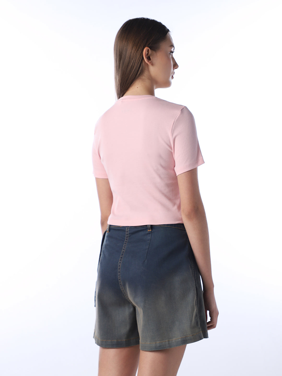 Slim Fit O-Neck T-shirt - Pink