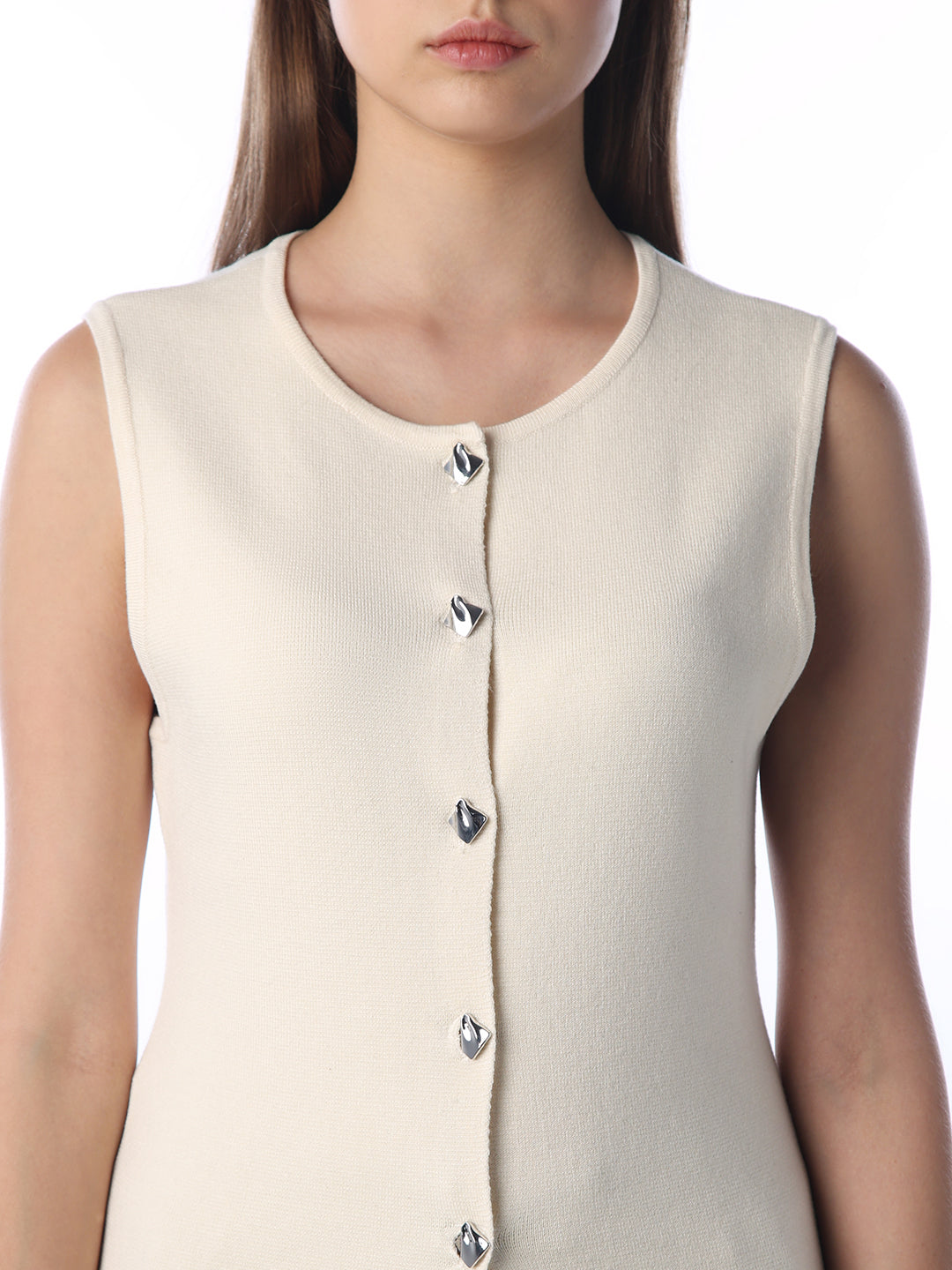 Cream Long Tailored Waistcoat