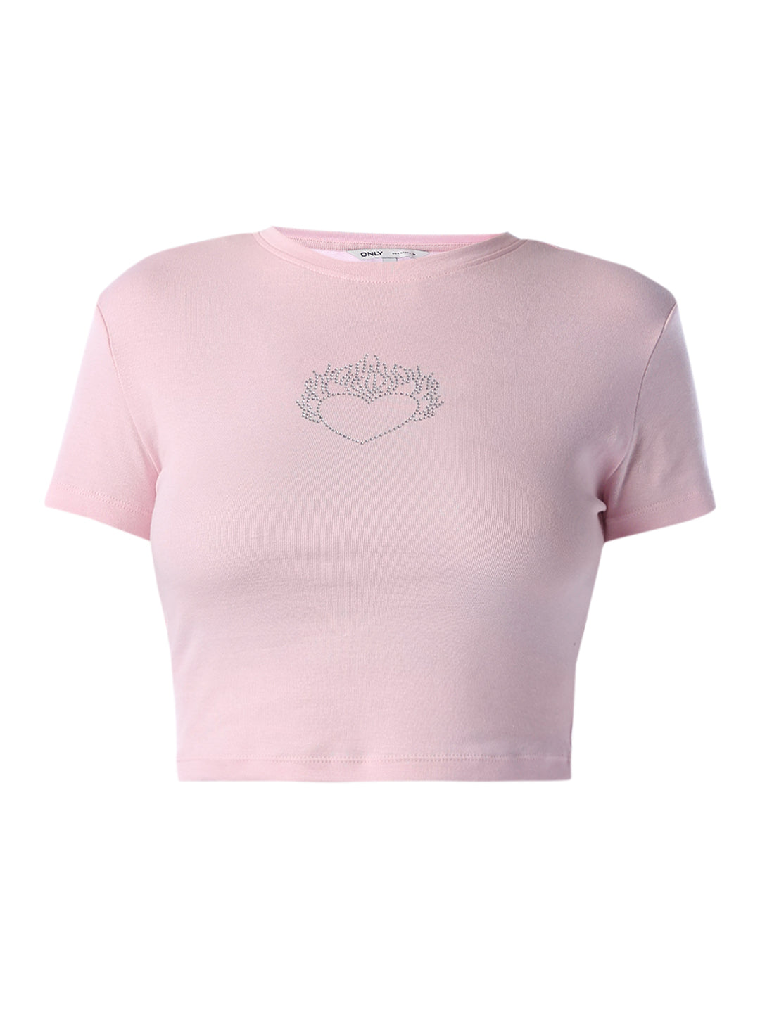 Cropped Fitted T-shirt - Pink