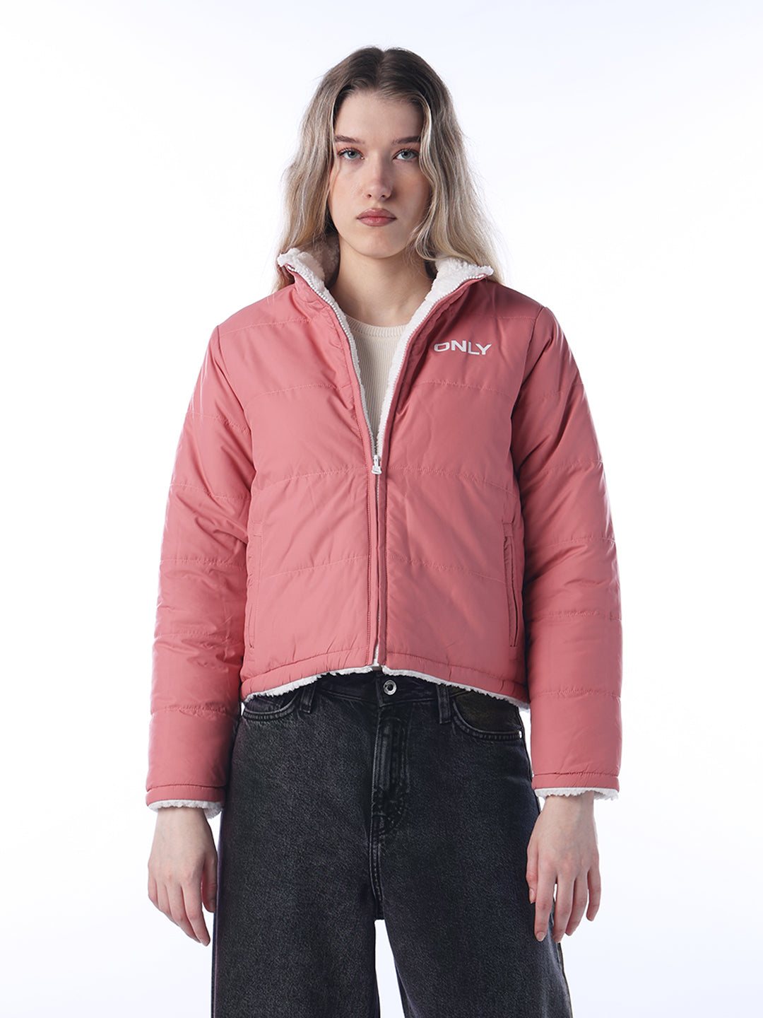 Reversible Faux Fur Jacket - Pink