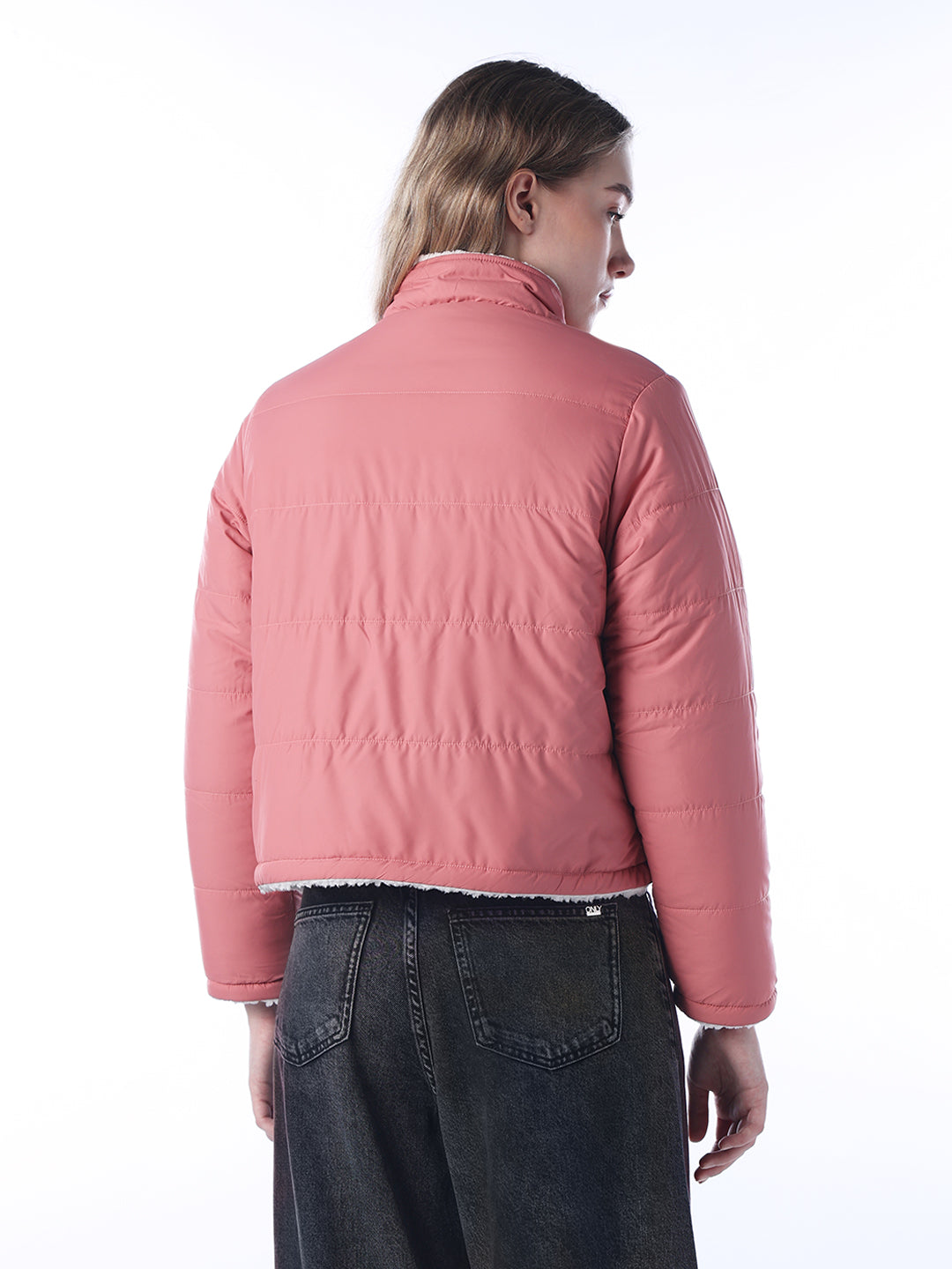 Reversible Faux Fur Jacket - Pink