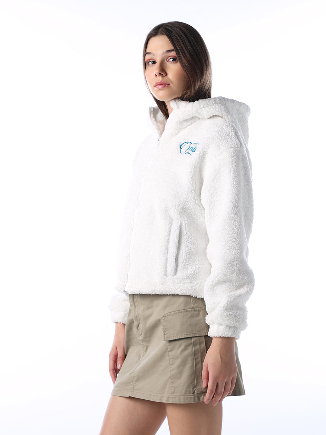 White Hooded Teddy Jacket