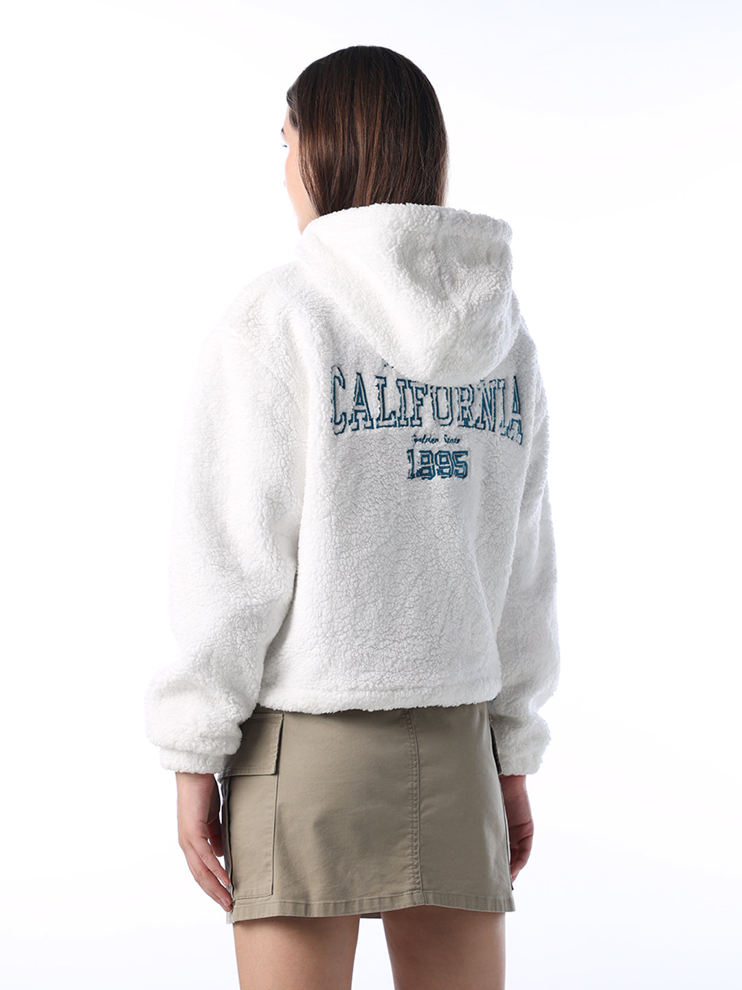 White Hooded Teddy Jacket