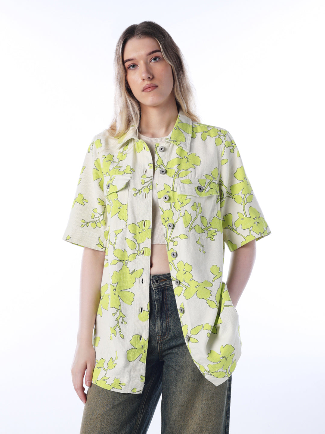 Printed Long Cotton Shirt