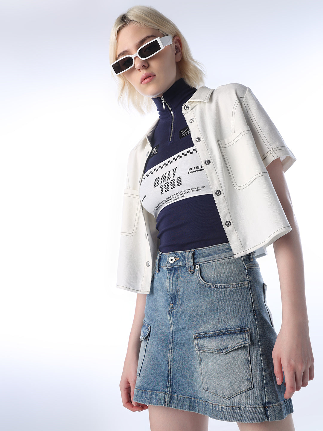 Zip-Up Cropped Tank Top