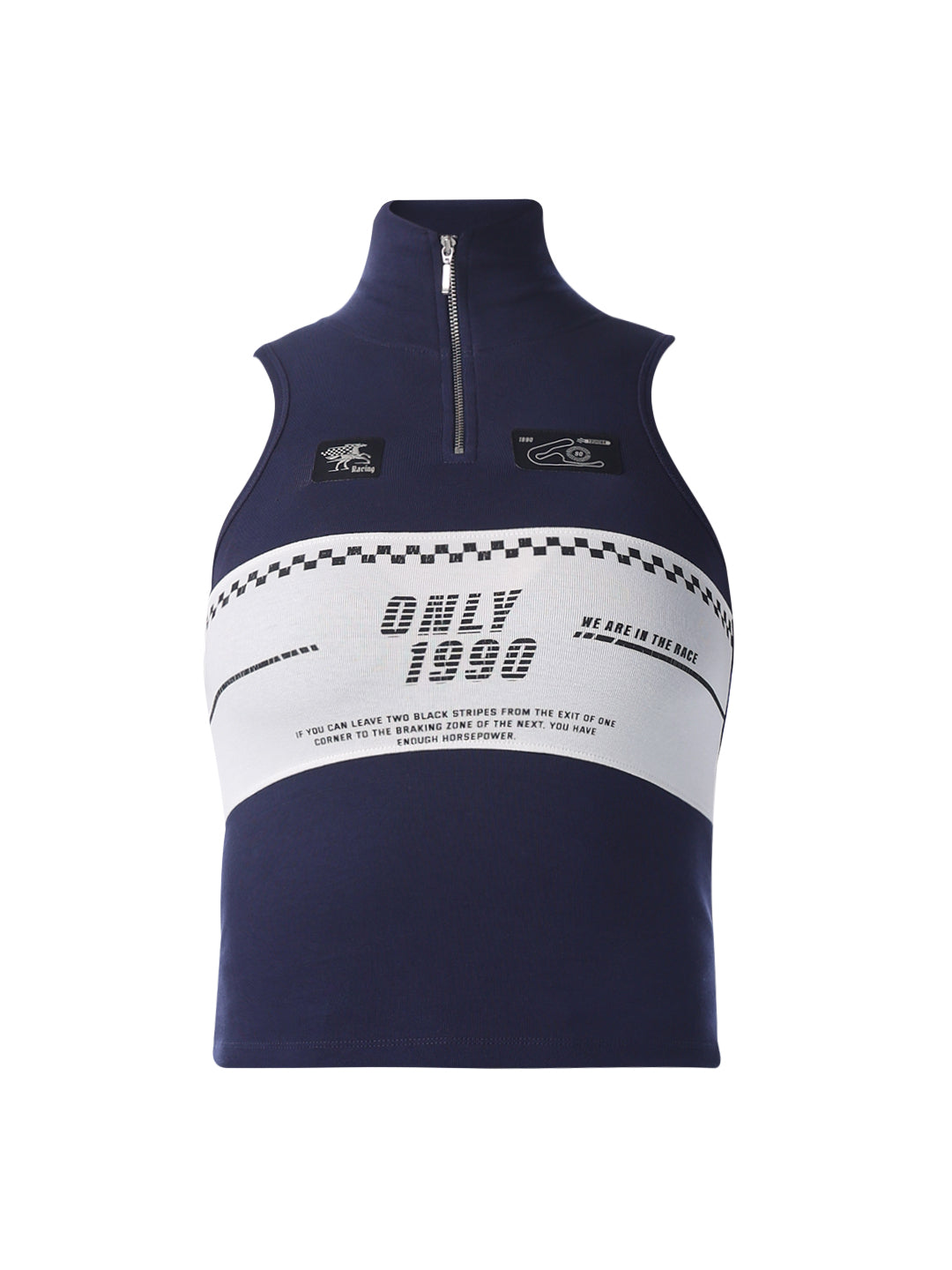 Zip-Up Cropped Tank Top