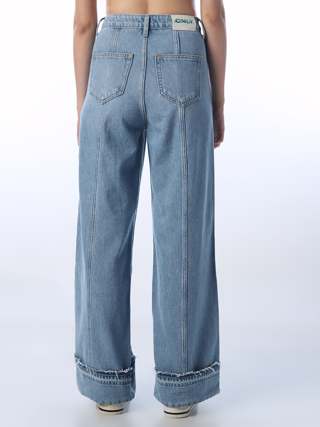 Raw Hem Wide Leg Jeans