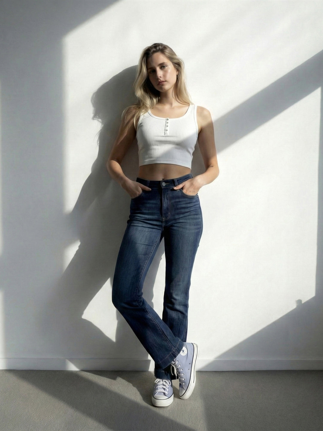 Cropped High Rise Jeans