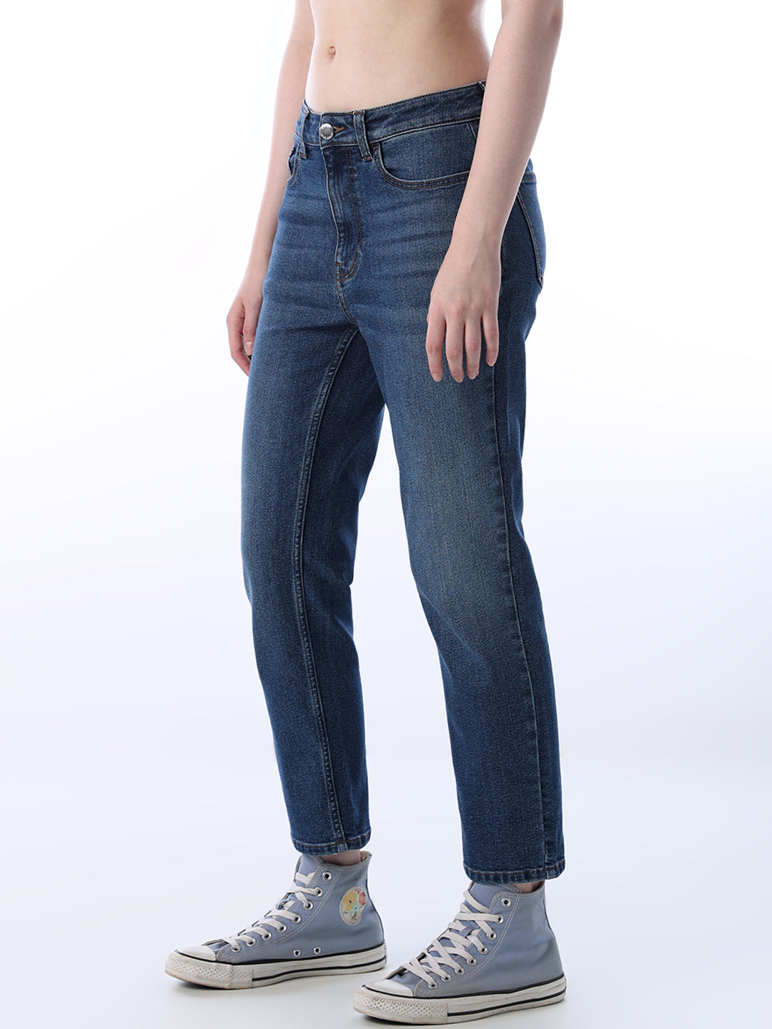 Cropped High Rise Jeans