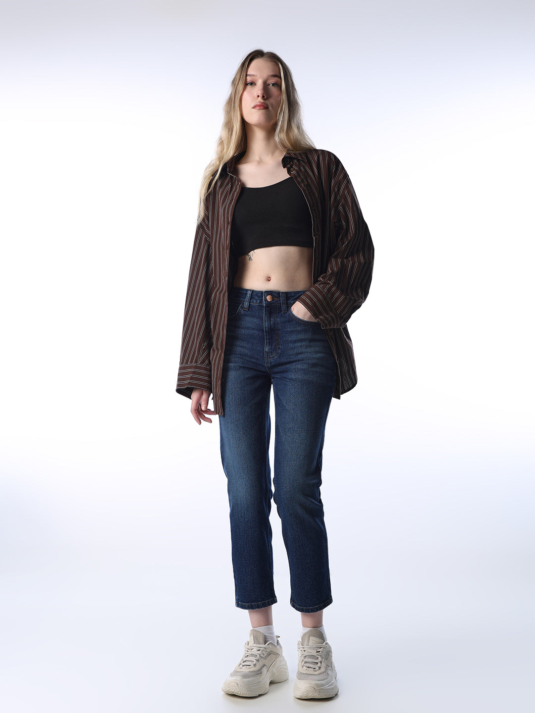 Dark Blue Cropped Jeans