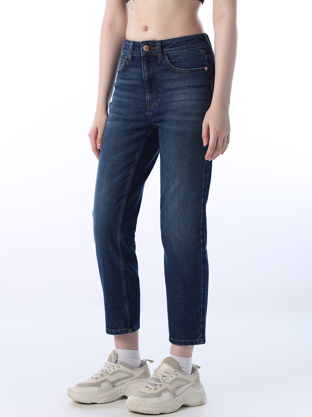 Dark Blue Cropped Jeans