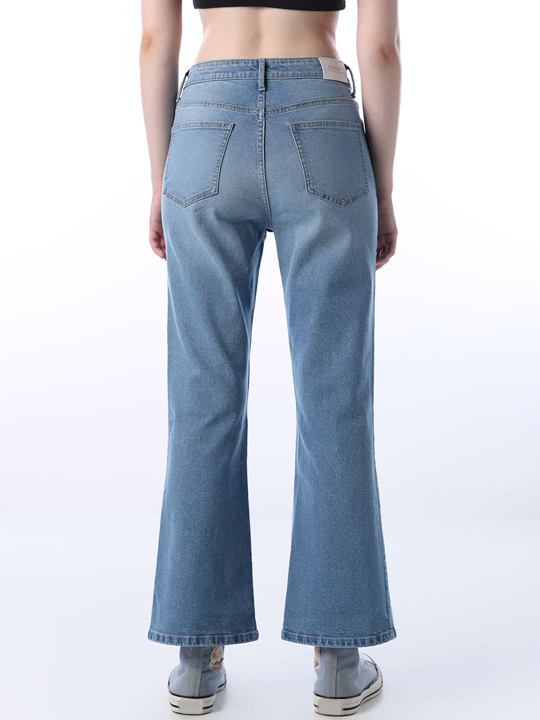 Flared High Rise Jeans - Light Blue
