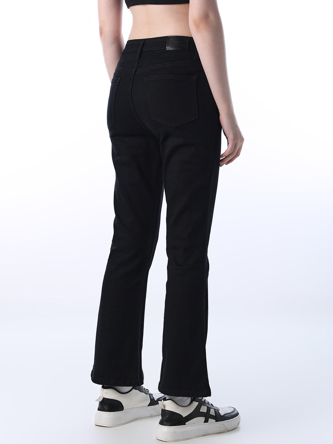 Flared High Rise Jeans - Black