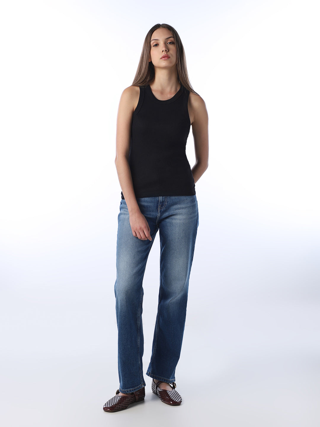 Black Ribbed Tank Top