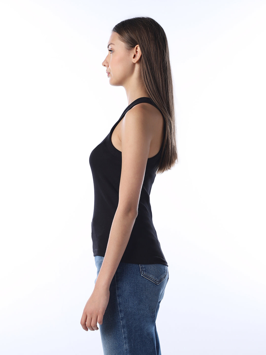 Black Ribbed Tank Top