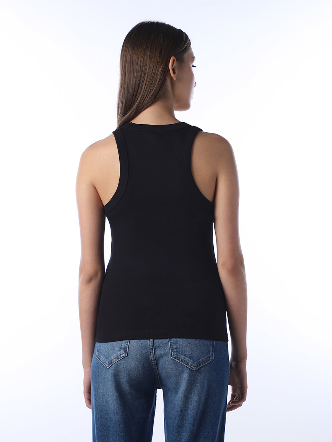 Black Ribbed Tank Top
