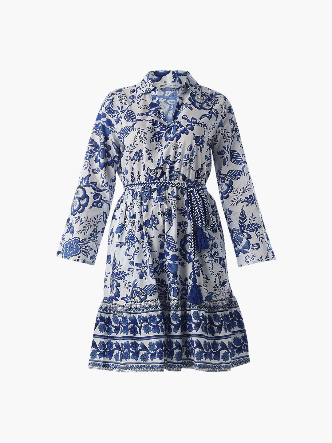 Light Blue Floral Fit & Flare Dress