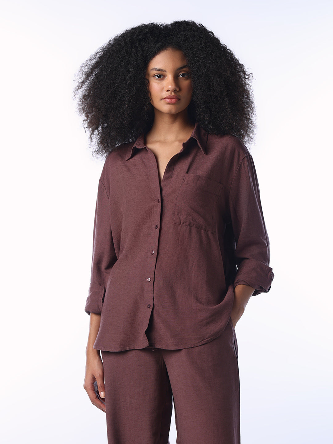 Linen Blend Full Sleeves Shirt