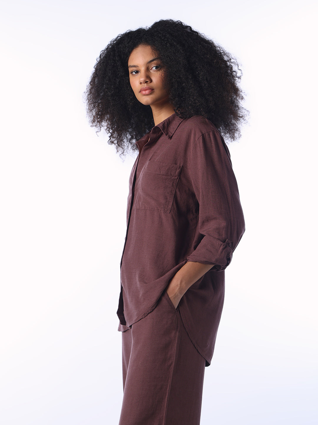 Linen Blend Full Sleeves Shirt
