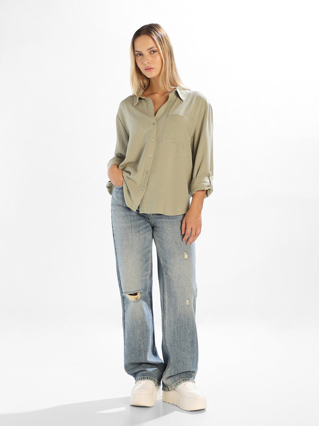 Linen Blend Regular Fit Shirt