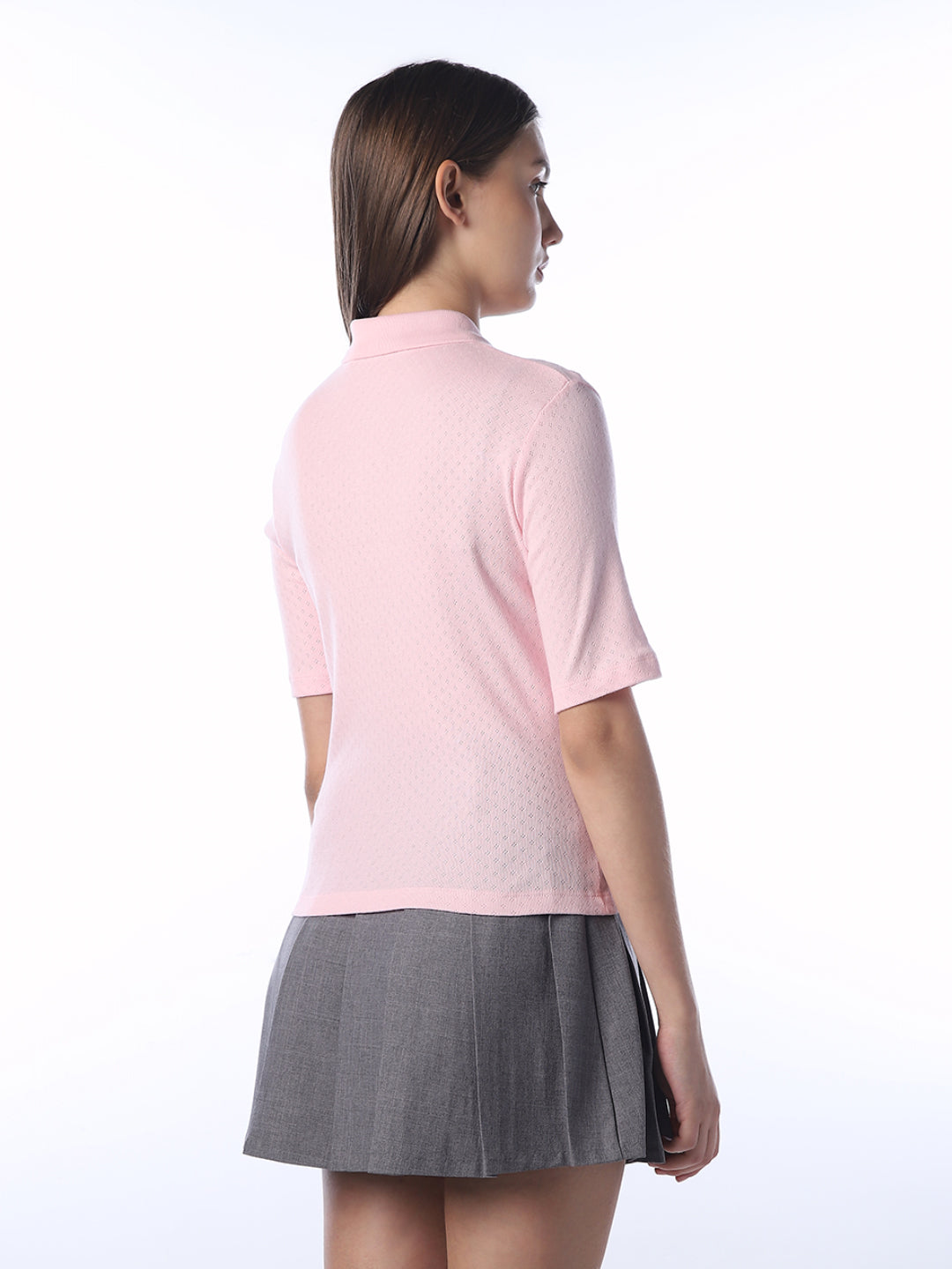 Pink Textured Polo
