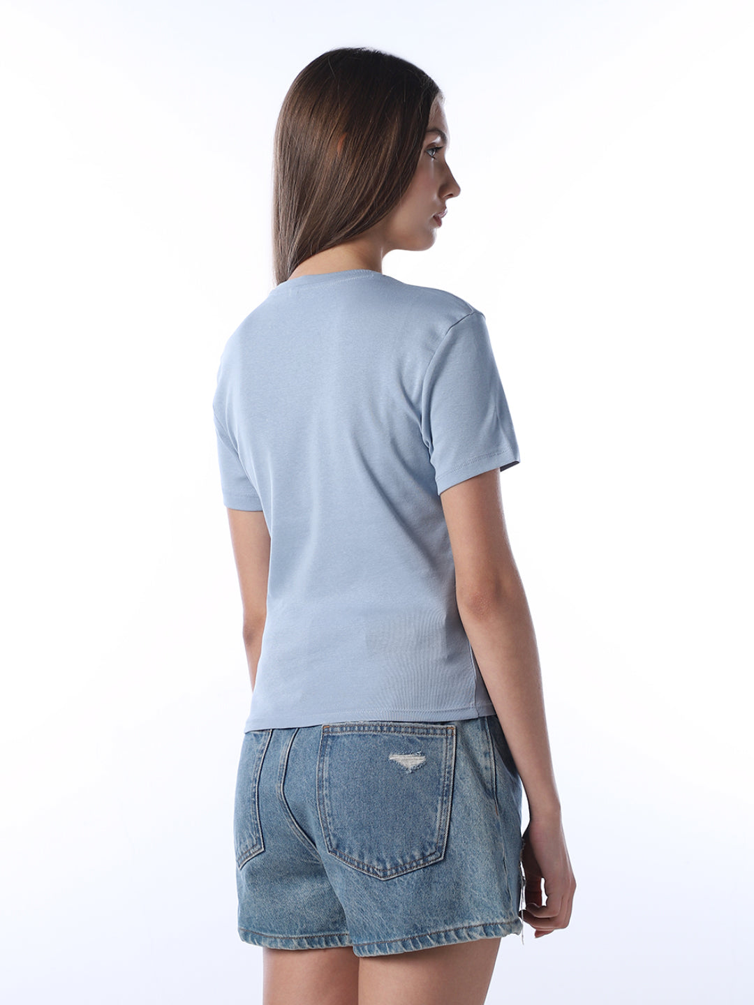 Blue Printed Organic Cotton T-shirt