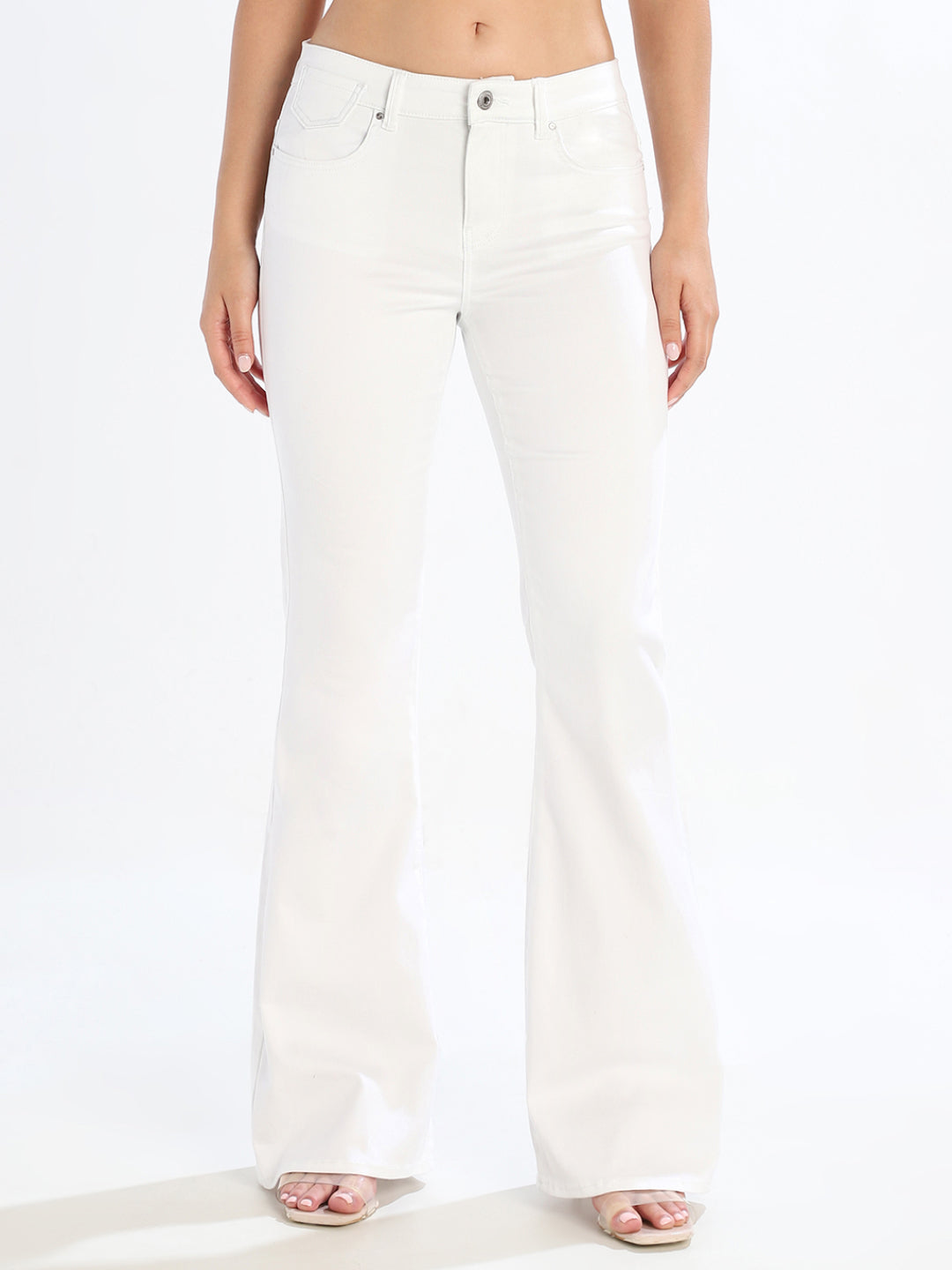 White Retro Flared Jeans