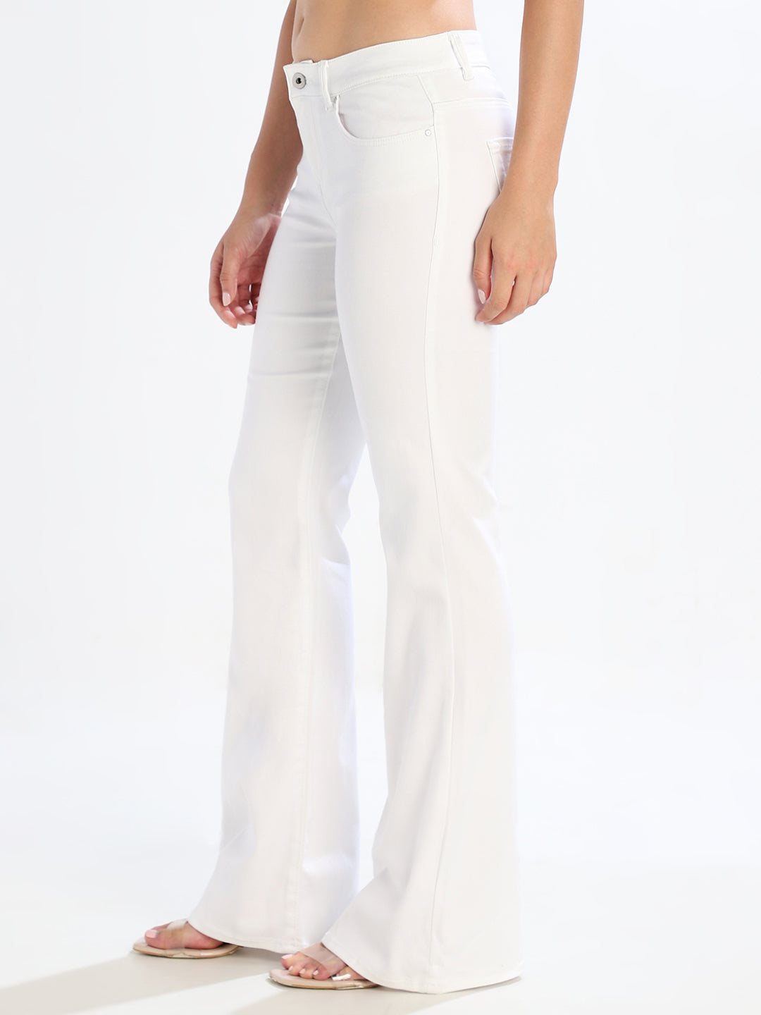 White Retro Flared Jeans