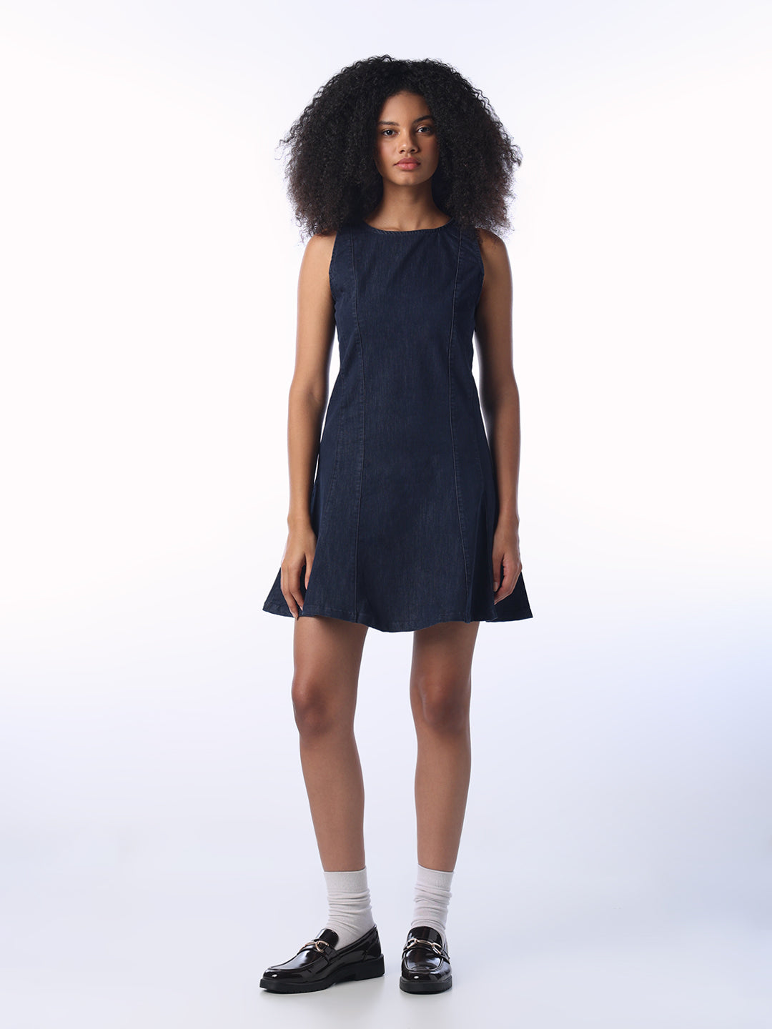 Dark Blue Denim Short Dress