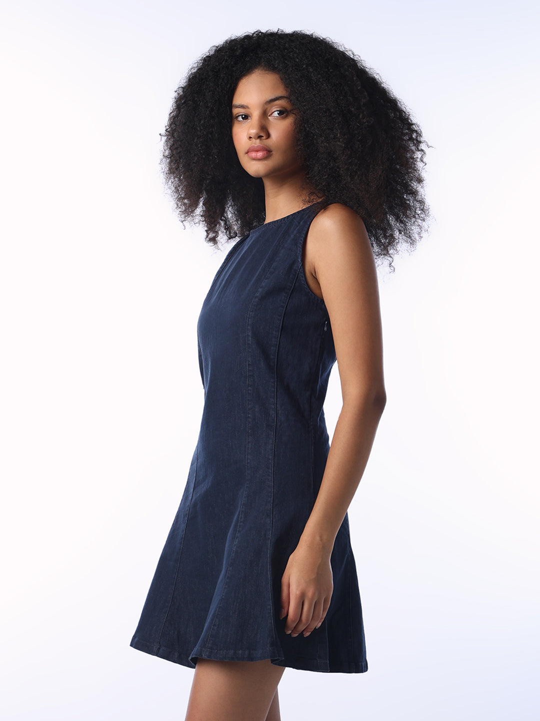 Dark Blue Denim Short Dress