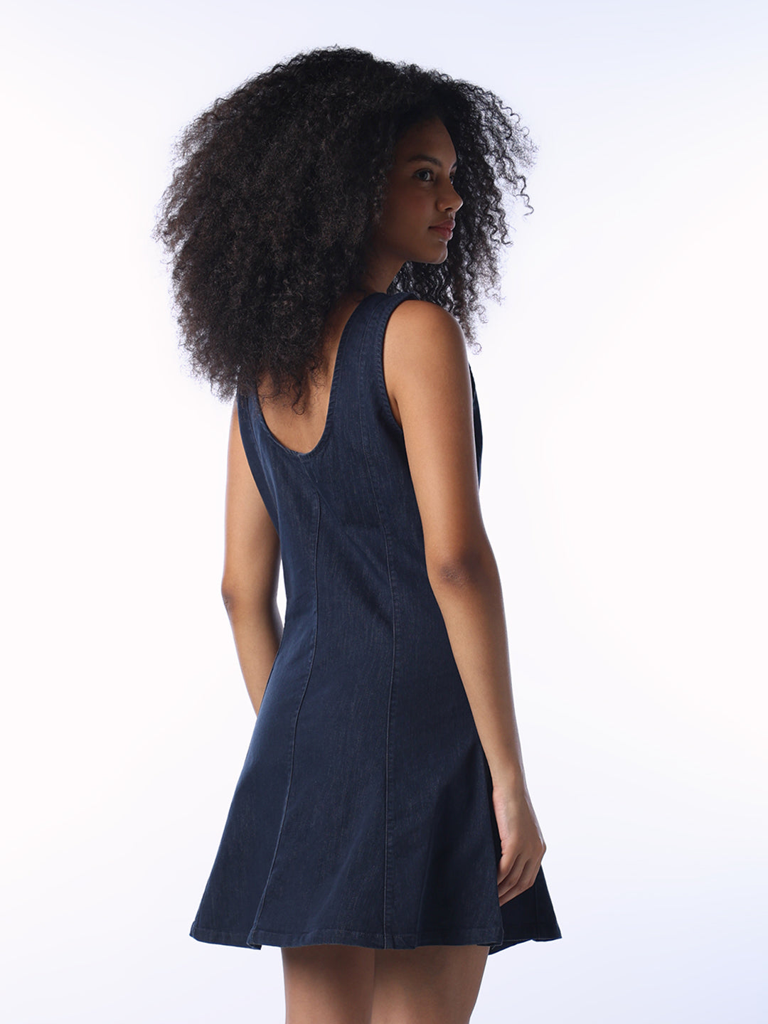 Dark Blue Denim Short Dress
