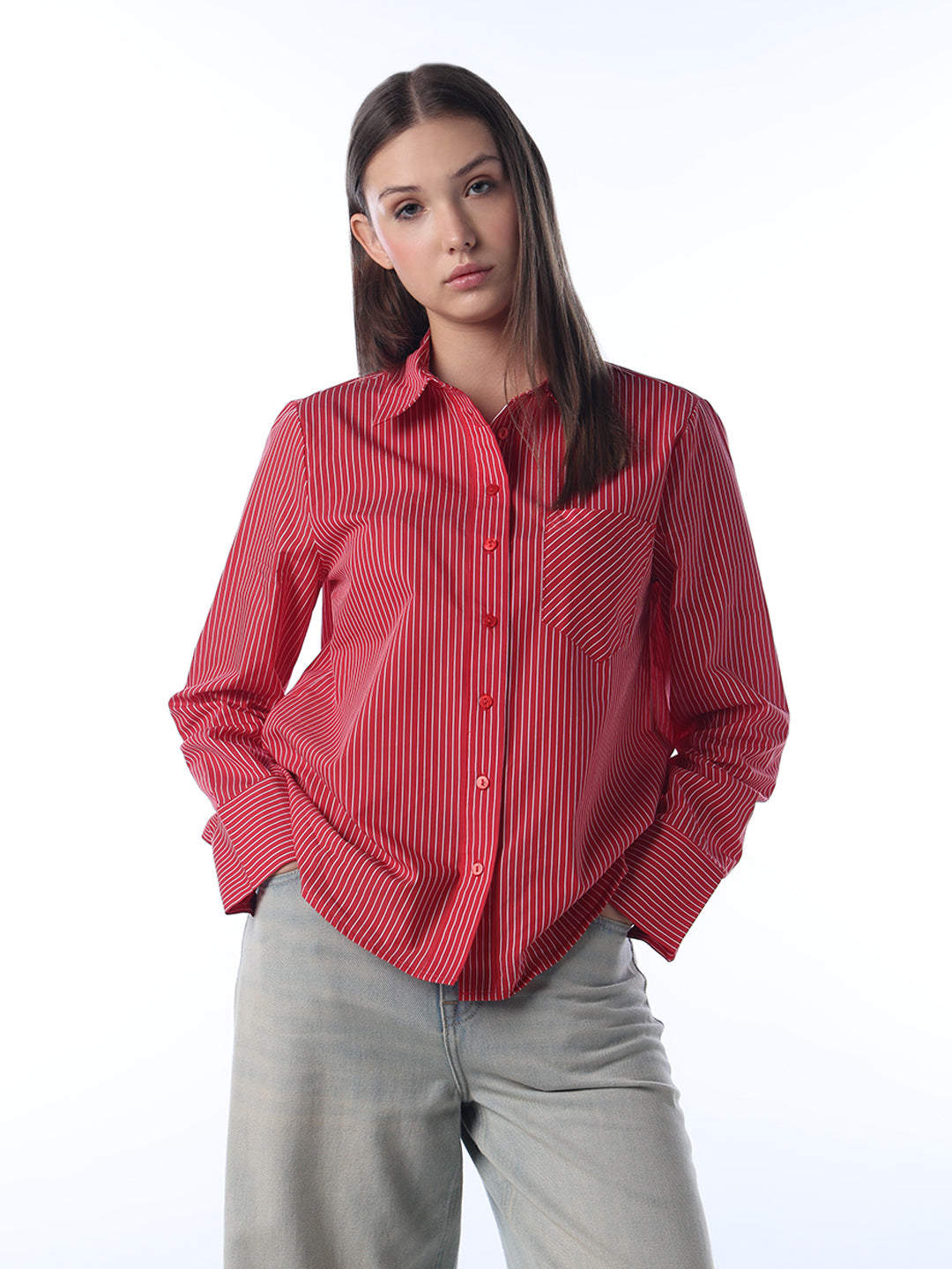 Striped Wide Cuff Shirt
