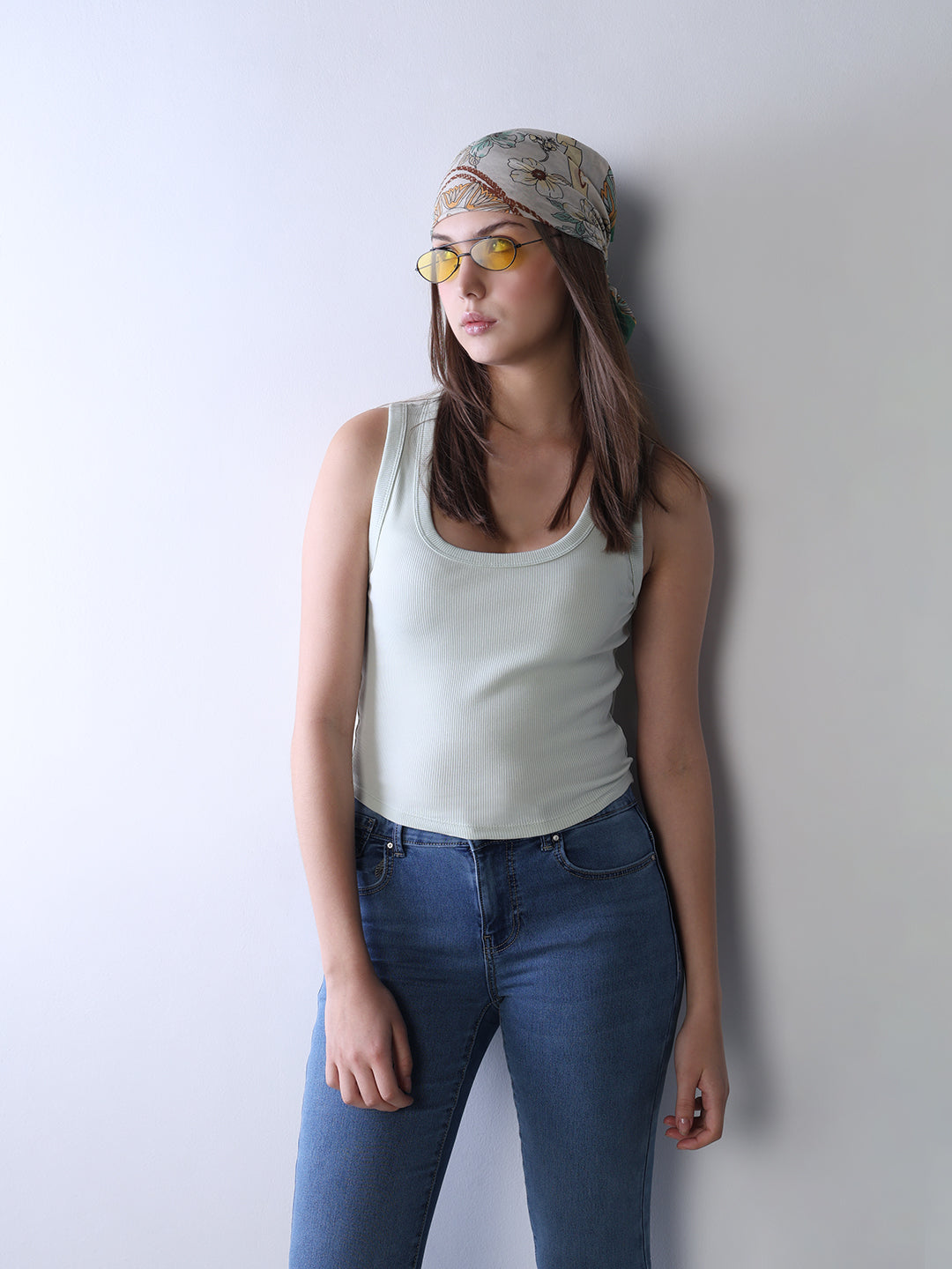Light Green Scoop Neck Tank Top