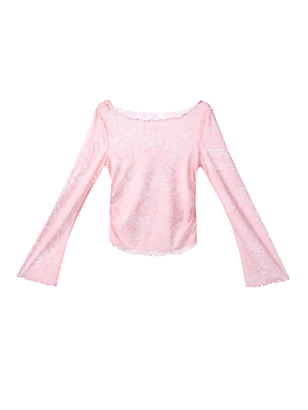 Pink Boatneck Ruched Top