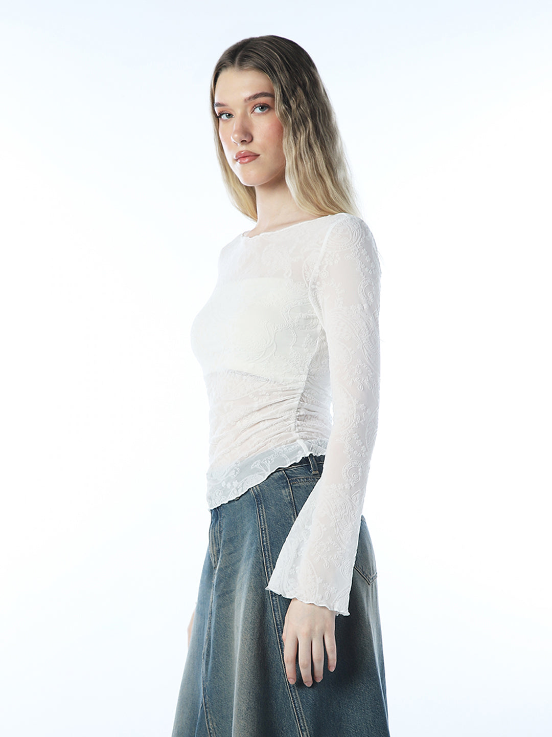 Boatneck Ruching Top